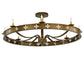 Meyda Lighting Byzantine 48" 8-Light Brushed Gold Semi-flush Mount Ceiling Light With Ivory Faux Candlelight
