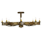 Meyda Lighting Byzantine 48" 8-Light Brushed Gold Semi-flush Mount Ceiling Light With Ivory Faux Candlelight