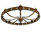 Meyda Lighting Byzantine 48" 8-Light Brushed Gold Semi-flush Mount Ceiling Light With Ivory Faux Candlelight