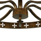 Meyda Lighting Byzantine 48" 8-Light Brushed Gold Semi-flush Mount Ceiling Light With Ivory Faux Candlelight