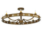 Meyda Lighting Byzantine 48" 8-Light Brushed Gold Semi-flush Mount Ceiling Light With Ivory Faux Candlelight
