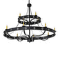 Meyda Lighting Byzantine 60" 12-Light 2-Tier Chandelier With Ivory Faux Candlelight