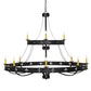 Meyda Lighting Byzantine 60" 12-Light 2-Tier Chandelier With Ivory Faux Candlelight