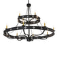 Meyda Lighting Byzantine 60" 12-Light 2-Tier Chandelier With Ivory Faux Candlelight