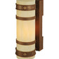 Meyda Lighting Byzantine 7" Antique Rust Wall Sconce With Sahara Taupe Idalight Shade Glass