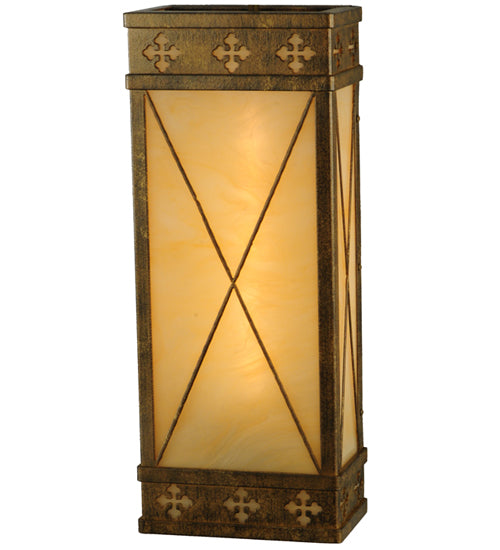 Meyda Lighting Byzantine 7" Brushed Gold Wall Sconce With Beige Sahara Taupe Idalight Shade