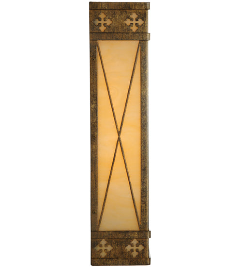 Meyda Lighting Byzantine 7" Brushed Gold Wall Sconce With Beige Sahara Taupe Idalight Shade