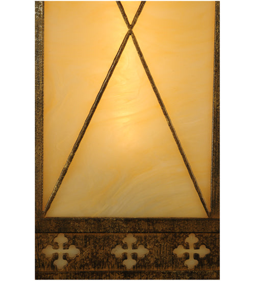 Meyda Lighting Byzantine 7" Brushed Gold Wall Sconce With Beige Sahara Taupe Idalight Shade