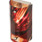 Meyda Lighting Cabernet Swirl 5" Brushed Nickel Wall Sconce With Red Swirl Shade Glass