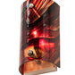 Meyda Lighting Cabernet Swirl 5" Brushed Nickel Wall Sconce With Red Swirl Shade Glass