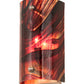 Meyda Lighting Cabernet Swirl 5" Brushed Nickel Wall Sconce With Red Swirl Shade Glass