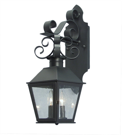 Meyda Lighting Cadence 7" 2-Light Blackwash Wall Sconce With Clear Seeded Shade Glass