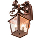 Meyda Lighting Cadence 8" 2-Light Rust Wall Sconce With Clear Seeded Shade Glass