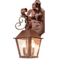 Meyda Lighting Cadence 8" 2-Light Rust Wall Sconce With Clear Seeded Shade Glass