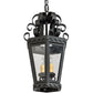 Meyda Lighting Cadenza 10" 2-Light Black Textured Pendant Light With Clear Crystal Idalight Shade Glass