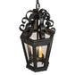Meyda Lighting Cadenza 10" 2-Light Black Textured Pendant Light With Clear Crystal Idalight Shade Glass