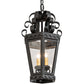 Meyda Lighting Cadenza 10" 2-Light Black Textured Pendant Light With Clear Crystal Idalight Shade Glass
