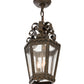 Meyda Lighting Cadenza 10" 2-Light Gilded Tobacco Pendant Light With Clear Seeded Shade Glass