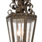 Meyda Lighting Cadenza 10" 2-Light Gilded Tobacco Pendant Light With Clear Seeded Shade Glass