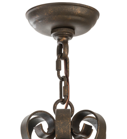 Meyda Lighting Cadenza 10" 2-Light Gilded Tobacco Pendant Light With Clear Seeded Shade Glass