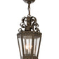 Meyda Lighting Cadenza 10" 2-Light Gilded Tobacco Pendant Light With Clear Seeded Shade Glass