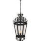 Meyda Lighting Cadenza 18" 4-Light Black Textured Pendant Light With Clear Crystal Idalight Shade Glass