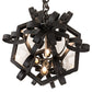 Meyda Lighting Cadenza 18" 4-Light Black Textured Pendant Light With Clear Crystal Idalight Shade Glass