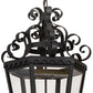Meyda Lighting Cadenza 18" 4-Light Black Textured Pendant Light With Clear Crystal Idalight Shade Glass