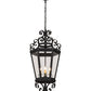 Meyda Lighting Cadenza 18" 4-Light Black Textured Pendant Light With Clear Crystal Idalight Shade Glass