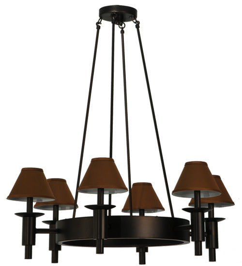Meyda Lighting Calais 36" 6-Light Mahogany Bronze Chandelier With Copper Textrene Shade