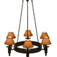 Meyda Lighting Calais 36" 6-Light Mahogany Bronze Chandelier With Copper Textrene Shade