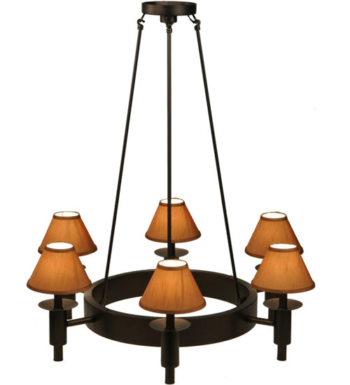 Meyda Lighting Calais 36" 6-Light Mahogany Bronze Chandelier With Copper Textrene Shade