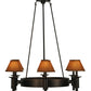 Meyda Lighting Calais 36" 6-Light Mahogany Bronze Chandelier With Copper Textrene Shade