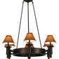 Meyda Lighting Calais 36" 6-Light Mahogany Bronze Chandelier With Copper Textrene Shade
