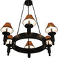 Meyda Lighting Calais 36" 6-Light Mahogany Bronze Chandelier With Copper Textrene Shade