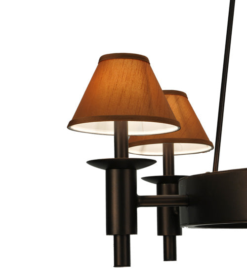 Meyda Lighting Calais 36" 6-Light Mahogany Bronze Chandelier With Copper Textrene Shade