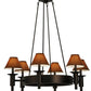 Meyda Lighting Calais 36" 6-Light Mahogany Bronze Chandelier With Copper Textrene Shade