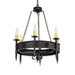 Meyda Lighting Calandra 36" 6-Light Chestnut Chandelier With Ivory Faux Candlelight