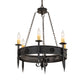 Meyda Lighting Calandra 36" 6-Light Chestnut Chandelier With Ivory Faux Candlelight