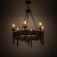 Meyda Lighting Calandra 36" 6-Light Gilded Tobacco Chandelier With Amber Shade Glass