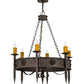 Meyda Lighting Calandra 36" 6-Light Gilded Tobacco Chandelier With Amber Shade Glass