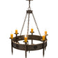 Meyda Lighting Calandra 36" 6-Light Gilded Tobacco Chandelier With Amber Shade Glass