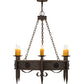 Meyda Lighting Calandra 36" 6-Light Gilded Tobacco Chandelier With Amber Shade Glass
