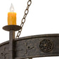 Meyda Lighting Calandra 36" 6-Light Golden Bronze Chandelier With Amber Faux Candlelight
