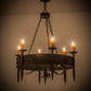 Meyda Lighting Calandra 36" 6-Light Golden Bronze Chandelier With Amber Faux Candlelight