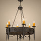 Meyda Lighting Calandra 36" 6-Light Golden Bronze Chandelier With Amber Faux Candlelight