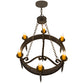 Meyda Lighting Calandra 36" 6-Light Golden Bronze Chandelier With Amber Faux Candlelight