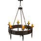 Meyda Lighting Calandra 36" 6-Light Golden Bronze Chandelier With Amber Faux Candlelight