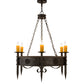 Meyda Lighting Calandra 36" 6-Light Golden Bronze Chandelier With Amber Faux Candlelight