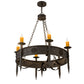 Meyda Lighting Calandra 36" 6-Light Golden Bronze Chandelier With Amber Faux Candlelight